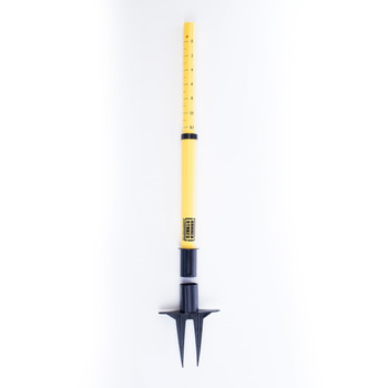 Banner Stakes 24-42" Plastic Barrier Stanchion Posts with Removeable Soft-Ground Stakes, Yellow; Pack of 5 - PL4019