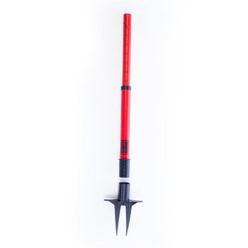 Banner Stakes 24-42" Plastic Barrier Stanchion Post with Removeable Soft-Ground Stake, Red; Each - PL4022