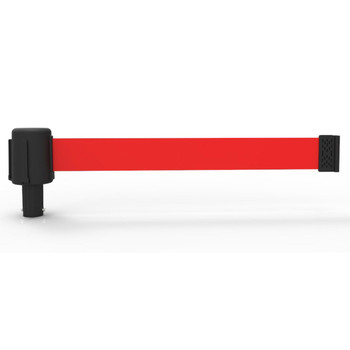 Banner Stakes 15' Long Retractable Barrier Belt, Blank Red Polyester; Each - PL4056