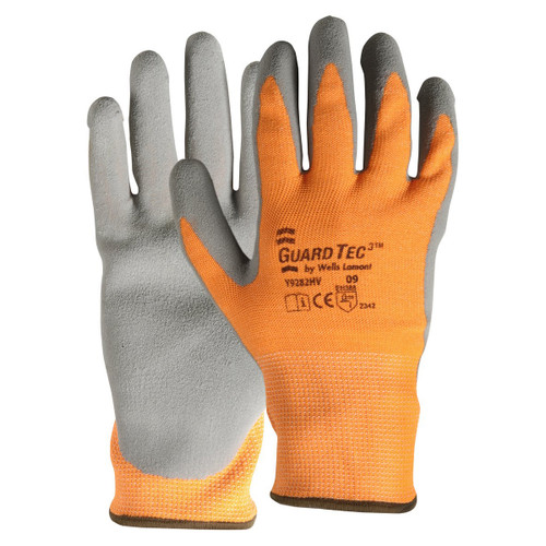 Wells Lamont Y9285HV GuardTec3 High-Vis Latex Palm Gloves - Single Pair
