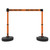 Banner Stakes 15' Barrier System with 2 Bases, Posts, Stakes and 1 Retractable Belt; Orange "Danger-Forklift Traffic" - PL4202