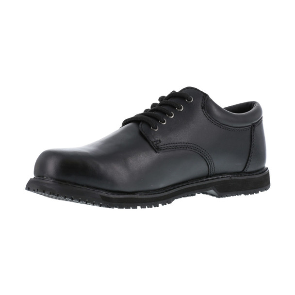 Grabbers Men's Slip Resistant Black Plain Toe Oxford - G1120