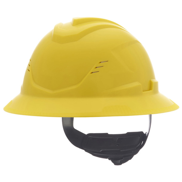 Yellow MSA V-Gard C1 Full Brim Vented Hard Hat with Fas-Trac III Suspension
