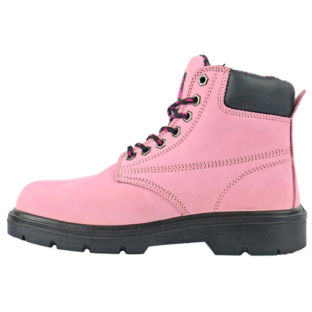 Moxie Trades Women's Alice 6" Pink Steel Toe Boots - MT50162