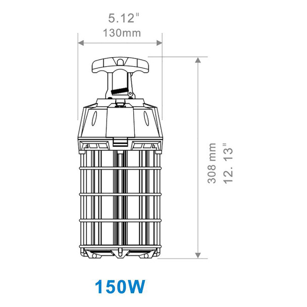 LED Temporary Work Light - 150W - 18,000 Lumens - 5000K