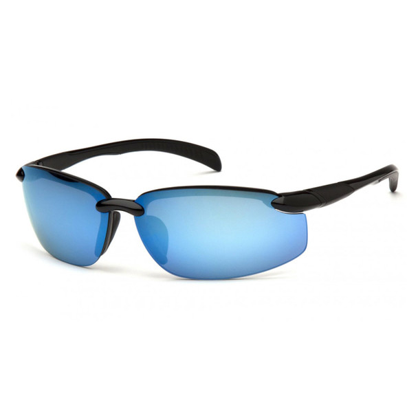 Venture Gear Waverton Safety Glasses - Ice Blue Mirror Lens - Black Frame