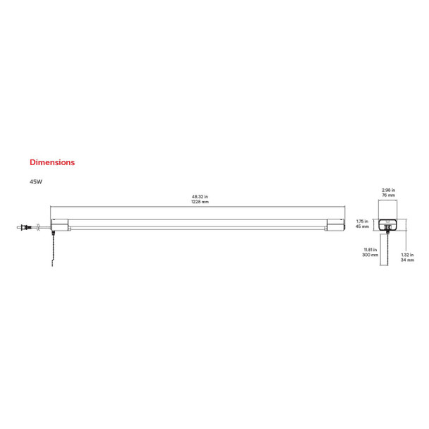 LED Shop Light - 45W - 4500 Lumens - 4000K - Pila