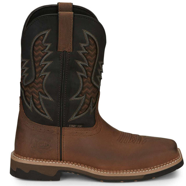 Justin Men's Bolt 11" Brown EH Nano Composite Toe Boots - SE4113