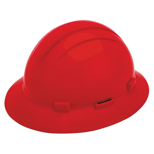 ERB Safety Americana Full Brim Slotted Hard Hat 4-Point Ratchet Suspension