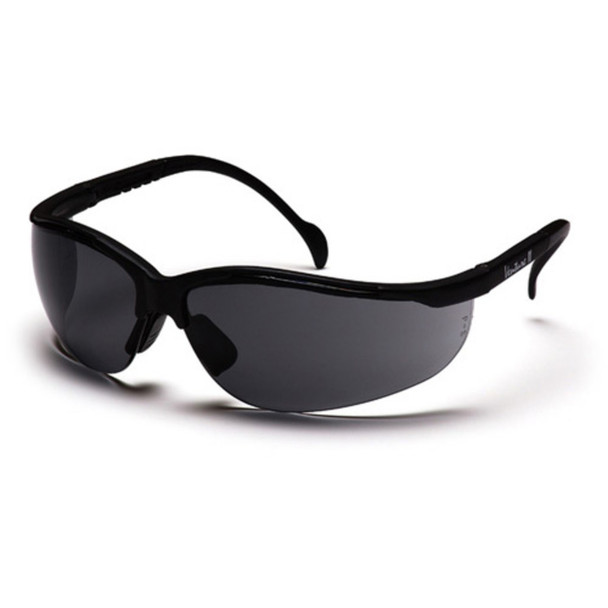 Pyramex Venture II Black Frame Safety Glasses w/ Gray Lens
