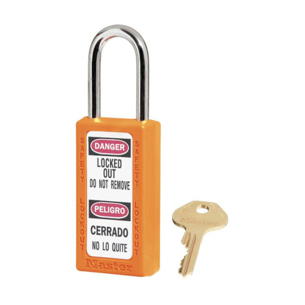 Master Lock, Safety Lockout Padlocks, Orange, 3" Body