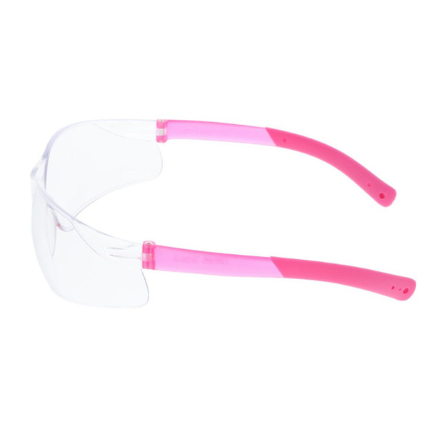 Crews BearKat Small Frame Pink Temple Safety Glasses - Clear Lens