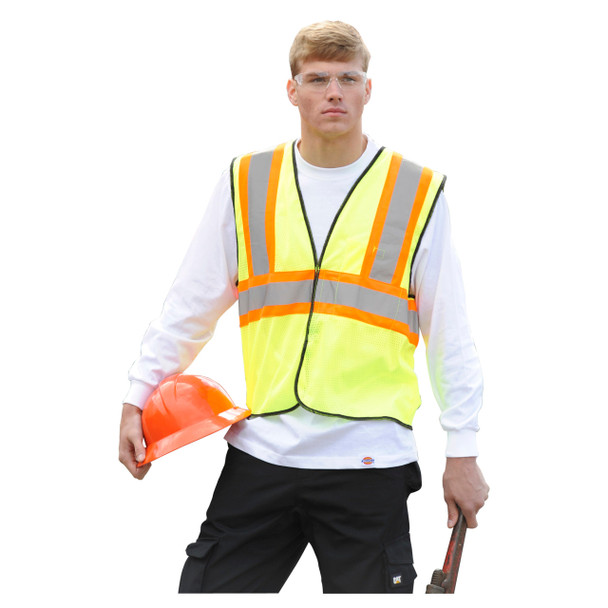 High Vis Yellow OccuNomix ANSI Class 2 Economy Two-Tone Safety Vest - ECO-GC2T