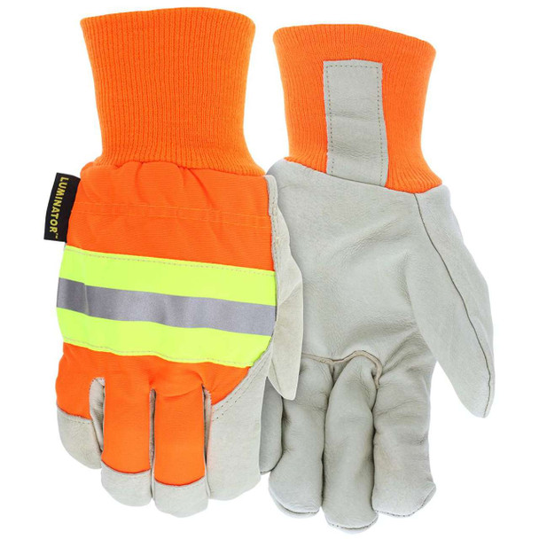 MCR Safety Luminator 3440 High-Vis Insulated Leather Drivers Gloves - Single Pair