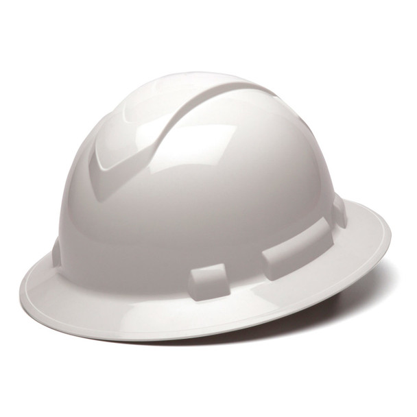 White Pyramex Ridgeline Full Brim 4-Point Ratchet Hard Hat - HP541