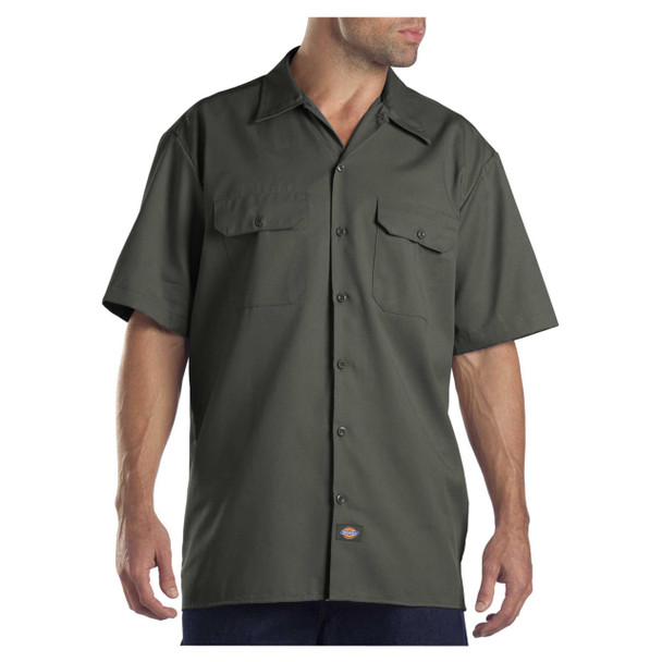 Olive Dickies Men's Short Sleeve Work Shirt - 1574