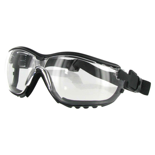 Pyramex V2G Foam Padded Sealed Safety Glasses - Clear H2X Anti-Fog Lens - Black Strap
