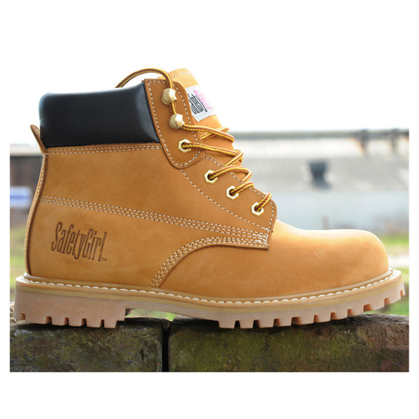 Safety Girl Steel Toe Work Boots - Tan