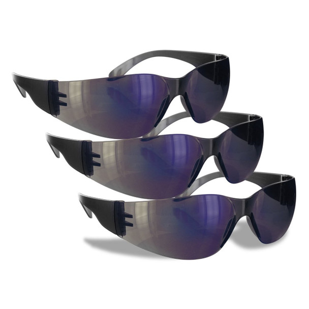 Rugged Blue Diablo Safety Glasses - Blue Mirror - Case of 12