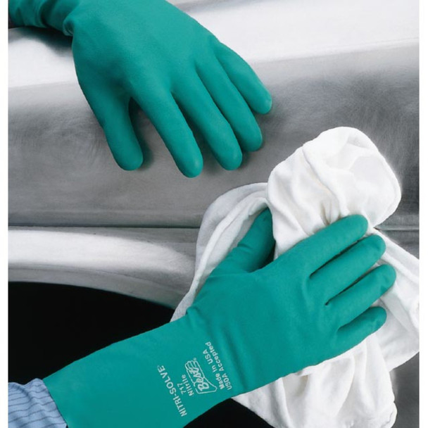 Best Nitri-Solve 730 Flock Lined Chemical Resistant Gloves - 15 mil - Single Pair (M, L ,XL ,2XL)