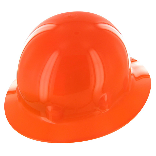 High Vis Orange Fibre Metal SuperEight Full Brim Hard Hat with Ratchet Suspension