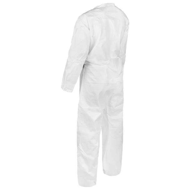 Keystone Polyproplylene Disposable Coverall Suit with Elastic Wrists and Ankles:  Size M