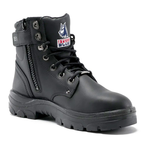 Black Steel Blue Men's Argyle Zip Steel Toe Boot - 312951