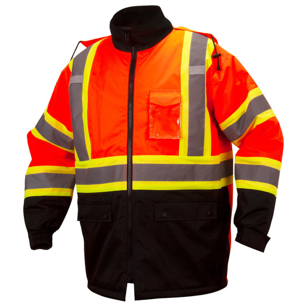 Pyramex RCP32 Type R Class 3 High-Vis Waterproof Quilt Lined Jacket with X-Back