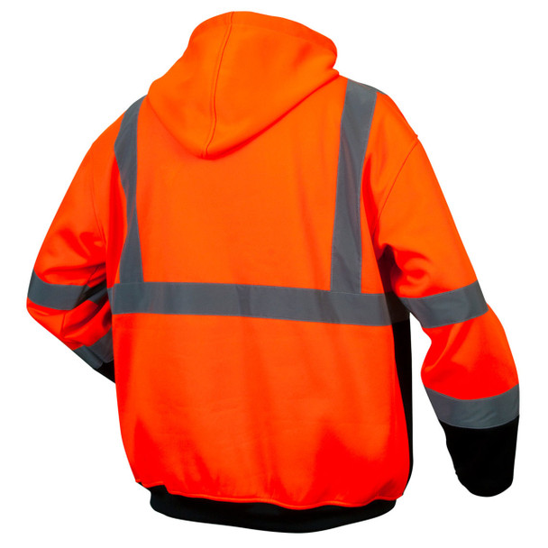 Custom Pyramex RZH33 Type R Class 3 High-Vis Black Bottom Hooded Sweatshirt