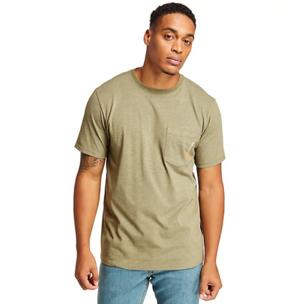 Olive Heather Timberland PRO Men's Short Sleeve Base Plate T-Shirt - A1HNS