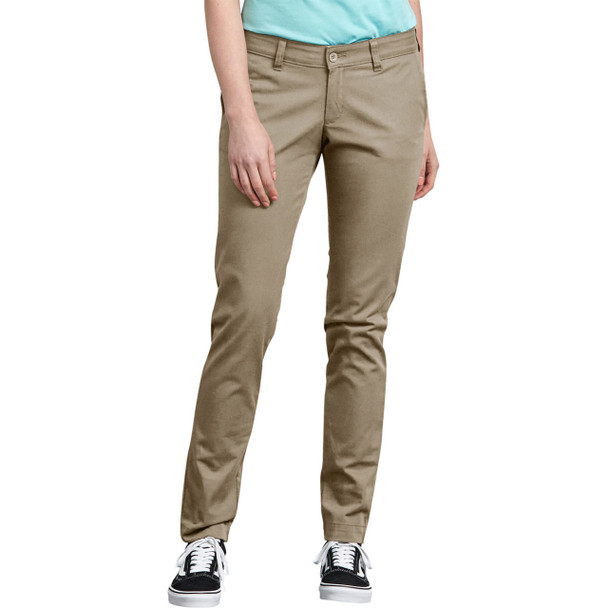 Desert Khaki Dickies Women's Stretch Twill Pants - FP512