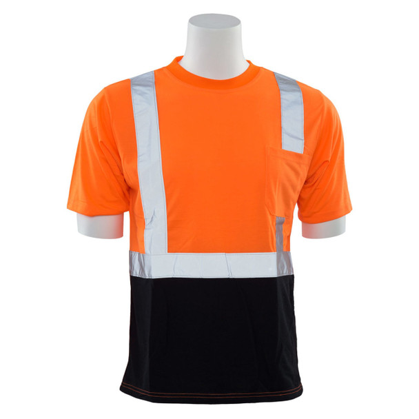 High Vis Orange ERB Safety Class 2 High-Vis Black Bottom T-Shirt - 9604S