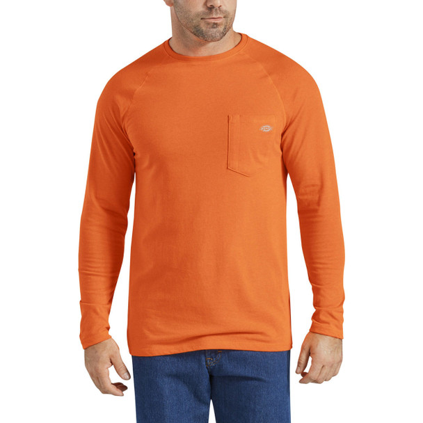 Bright Orange Dickies Men's Long Sleeve Cooling T-Shirt