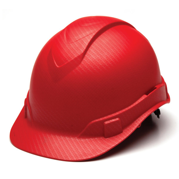Pyramex Ridgeline Cap Style Hard Hat 4-Point Ratchet Suspension - HP44121 - Red Graphite