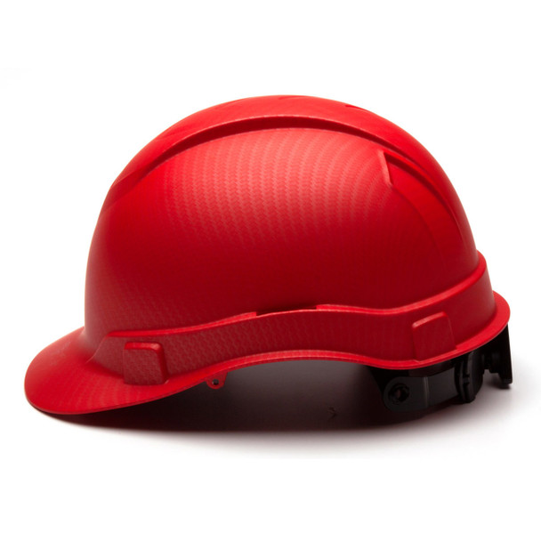 Custom Pyramex Ridgeline Cap Style Hard Hat 4-Point Ratchet Suspension - Matte Red Graphite