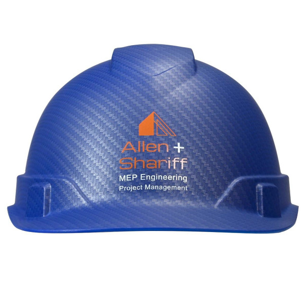 Custom Pyramex Ridgeline Cap Style Hard Hat 4-Point Ratchet Suspension - Matte Blue Graphite