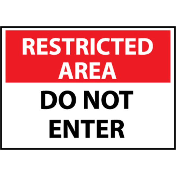 Restricted Area Do Not Enter, 10x14 Plastic Sign