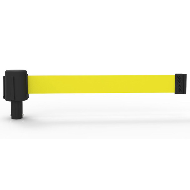 Banner Stakes 15' Long Retractable Barrier Belt, Blank Yellow; Each - PL4042