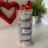 Valentine Box of  5 Individually Packaged Oreos in a Clear Sleeve Box with Heart Ribbon Decoration