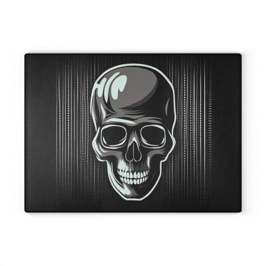 Skull Monochromatic Graphic Glass Cutting Board - 2 sizes available