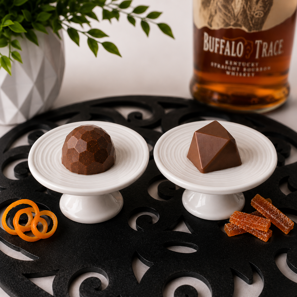 Bomb Confections bourbon chocolates with Buffalo Trace bourbon