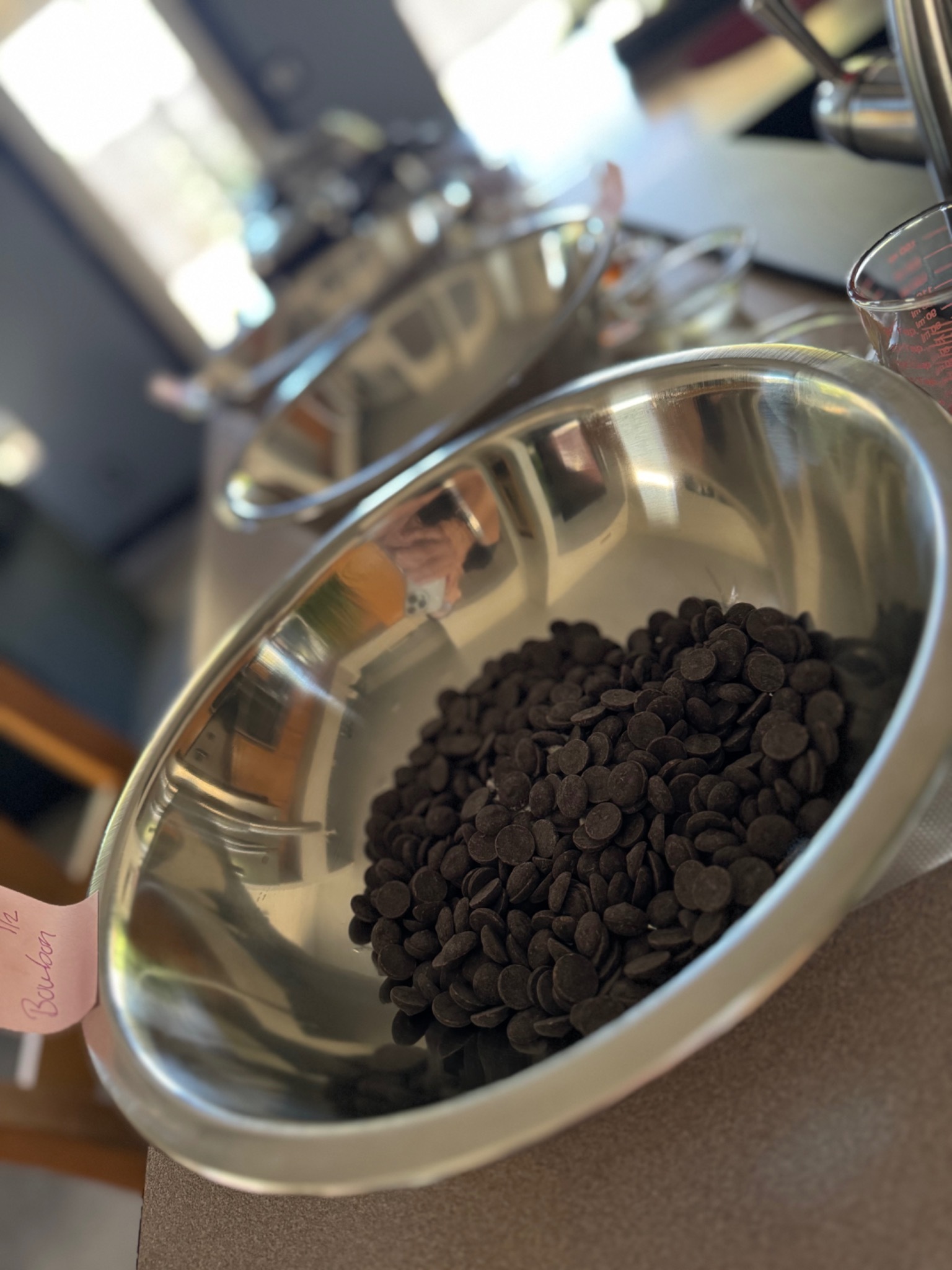 Alpha Coffee and Callebaut chocolate set up for espresso ganache development