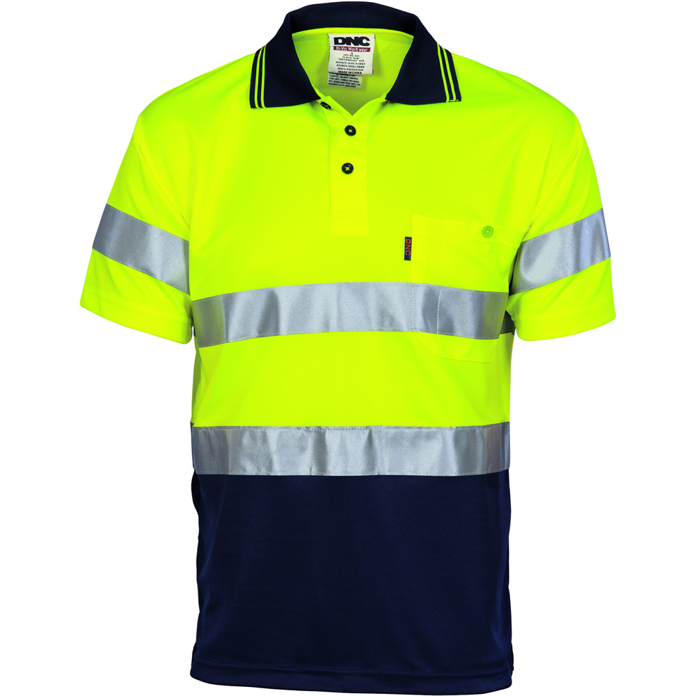 Hi Vis D/D Cool Breath Polo Shirt with CSR R/Tape - Short Sleeve