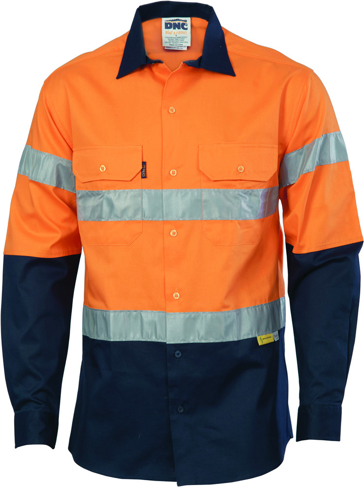 Hi Vis Two Tone Drill Shirts with 3M8906 R/Tape - Long Sleeve