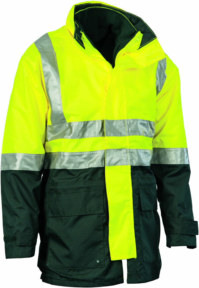Hi Vis 4 in 1 Two Tone Breathable Jacket with Vest and 3M R/Tape