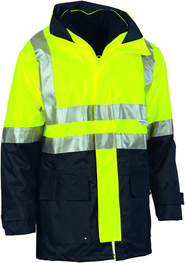 Hi Vis 4 in 1 Two Tone Breathable Jacket with Vest and 3M R/Tape