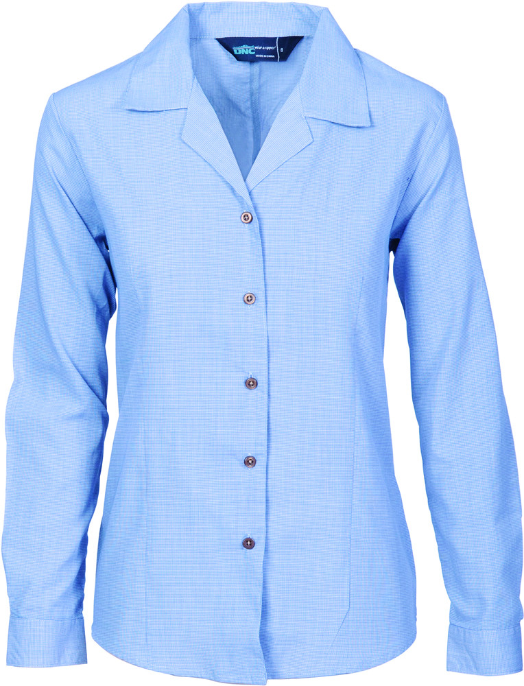 Women's Revere Collar Houndstooth L/S Shirt