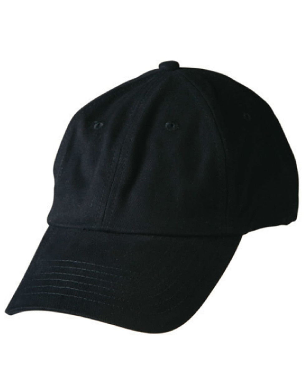 A black unstructured cap with a curved brim and ventilation holes. It has a logo on the front.