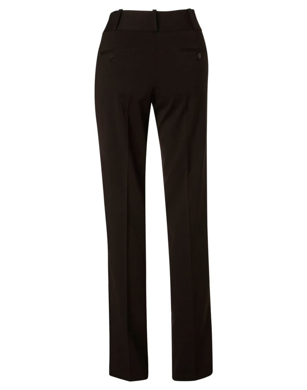 Women's low rise trousers in black, featuring a sleek design and a subtle logo at the back.