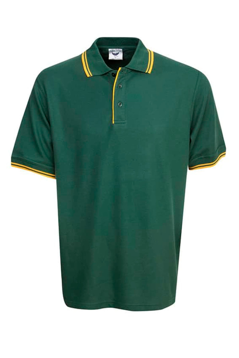Pique Polo with Striped Collar and Cuff